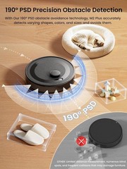 Lefant LiDAR Robot Vacuum and Mop Combo,75-Days Self-Emptying,6000Pa Black