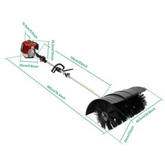 Gas Power Nylon Brush Broom Sweeper Artificial Grass Driveway Turf Snow Clean US