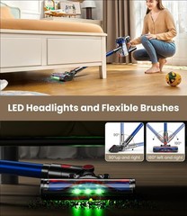 Cordless Vacuum Cleaner,500W/40Kpa Vacuum Cleaners for Home, 60Mins Stick Vacuum