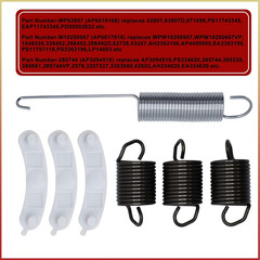3 pcs WP63907 Suspension Spring,1 W10250667 Counterweight Counter Black