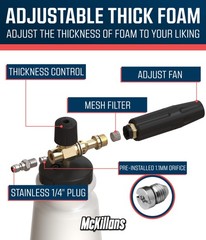 McKillans Foam Cannon for Pressure Washer (Wide Wide Mouth Bottle, Brass