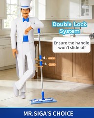 MR.SIGA Professional Microfiber Mop for 59.4 x 16.5 x 5.1 inch, Blue