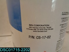 QTY=1 GAL REN TREAD CLEAN ESCALATOR SOLUTION CS-17-02 TRAVELATOR STEPS