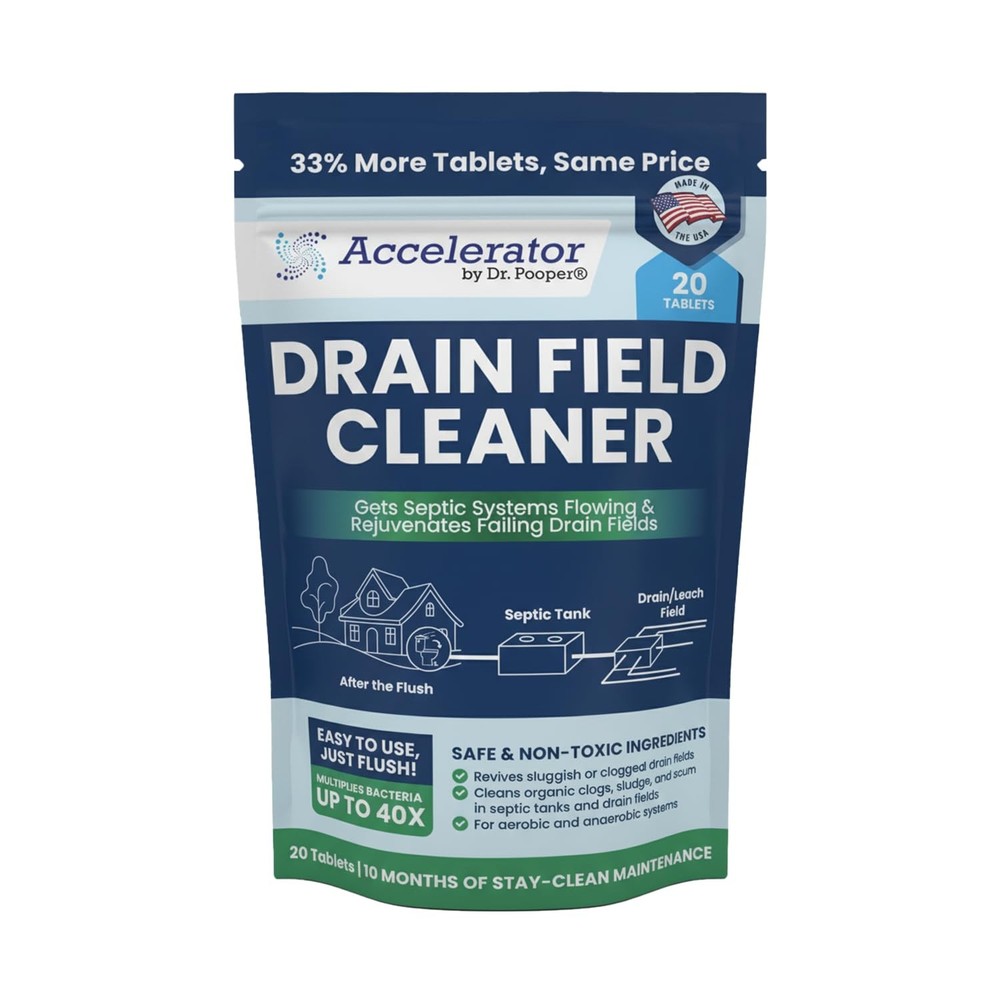 Accelerator by Dr. Pooper Drain Field 5″x5″x5″ box”, White with Blue Specks