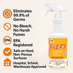 Fizzy RTU Peroxide Disinfectant Cleaner – 32 oz Quart (3 Pack)