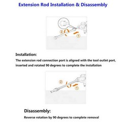 5.9 inch Short Lance Extension Rod Adapter for Worx WG629E WG630 WU629 Black