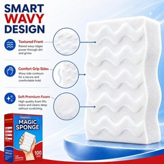3X Density Magic Sponge Eraser, 100 Pack Melamine Sponge Cleaning Eraser Bulk,