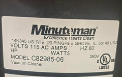 MINUTEMAN INTERNATIONAL C82985-06 Lead Vacuum, 6 Gallon