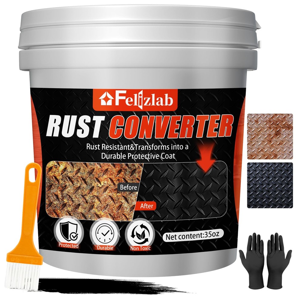 2in1 Rust Converter & Metal Primer, 35 Floz Automotive Rust Remover Paint for…