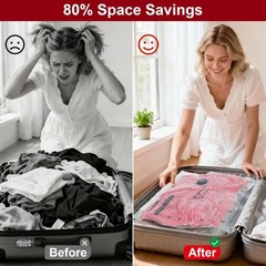 Rechargeable Wireless Pump Travel Storage Bags Set, 9 Pack (9S) Portable Space