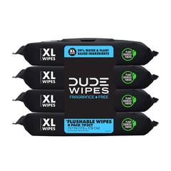 DUDE Wipes Flushable Wipes, XL Wet Wipes for At Home Use, Unscented, 48 Count, 4