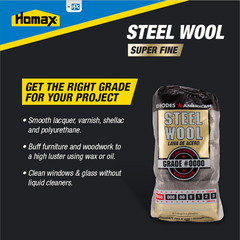 Homax 0000 Super Fine Steel Wool 12 Pack Surface Finishing Pads