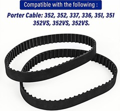 Sander Toothed Drive Belt for Porter Cable DWP352VS-AR Type 2 DWP352VS-B2 Type 1