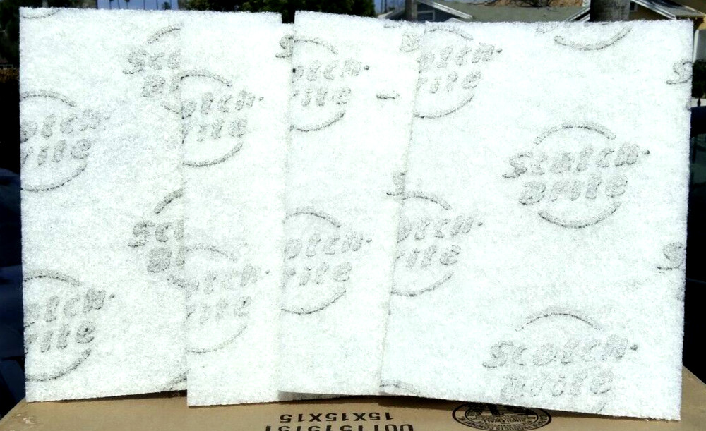 3M 98 Scotch Brite Scouring Pad White 6″ x 9″ (152 x 228mm) 4 Pads Trboxtapes