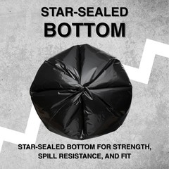 Top Knot Bags 45 Gallon Garbage Trash Bag 40X46 1.2 Mil Black 100 Count Can