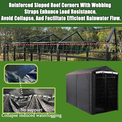 Outdoor Dog Kennel Cover 8’Dx4’Wx6’H, Heavy Duty 600D Waterproof Dog Kennel
