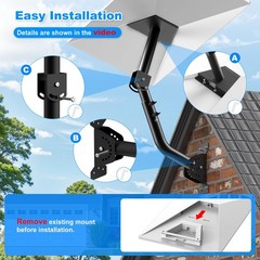Gen 3 Adjustable Starlink Mount, 360° Rotation, 180° & 45° Tilt Heavy-Duty Me…