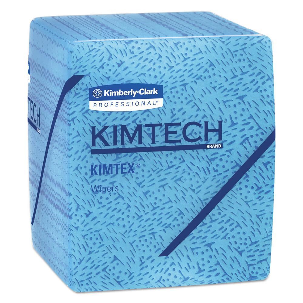 KIMTECH WIPES Blue – Oil, Grease & Ink Cloths, Quarter-Fold, 12-1/2 in. x 12 