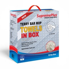 Premium White Terry Bar Mop Cotton Towel – 14 x 17 inch – 10 lbs. Compressed Box