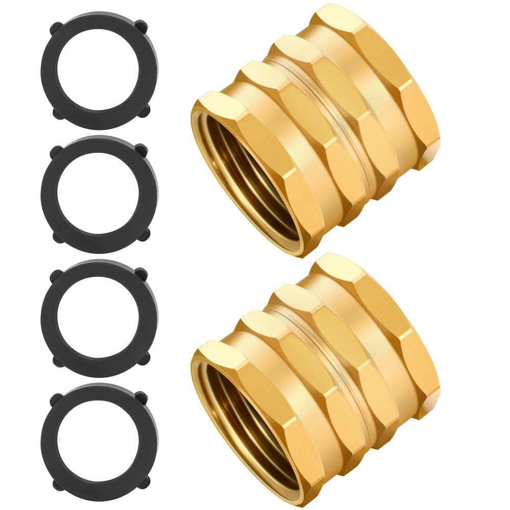 Sanpaint 2 Pack Garden Hose Adapter,Brass to Swivel, 3/4 inch