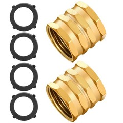 Sanpaint 2 Pack Garden Hose Adapter,Brass to Swivel, 3/4 inch