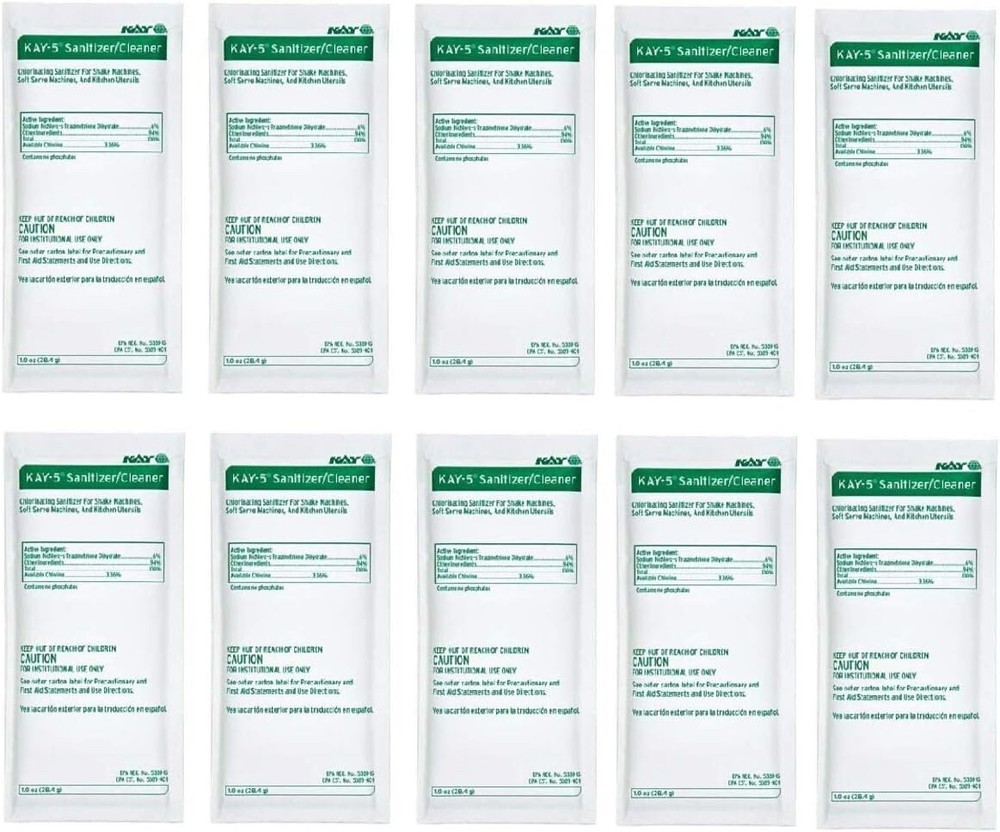 Kay 5 Sanitizer Cleaning Powder Lot of 10, 1 oz Packets