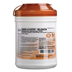 PDI Sani-Cloth Bleach Germicidal Disposable Wipe, Large Canister 75 WIPES