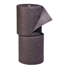 Pig Mat2009 Sorbent Roll, 32 Gal, 15 In X 150 Ft, Universal, Gray, 2 Pk