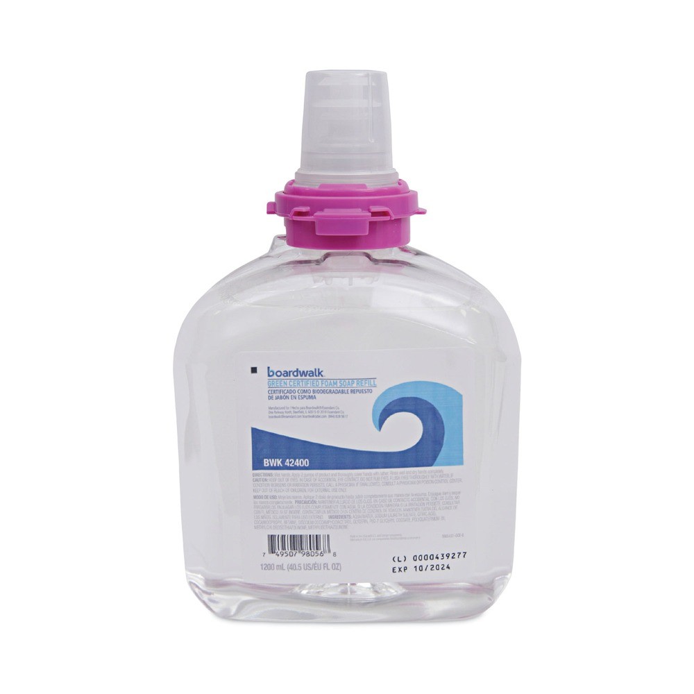 Boardwalk 42400 1200 mL Green Certified Foam Soap Refill – Unscented (2/CT) New