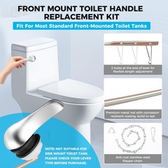 Yupjlia 2 Pack Toilet Handle Replacement Kit, Front Mount Flush Chrome