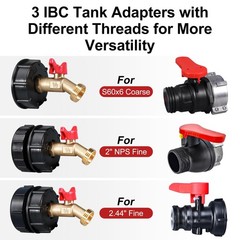 275-330 Gallon IBC Tote Adapter For 2.44-inch, 2inch fine, 2 inch corase, Red