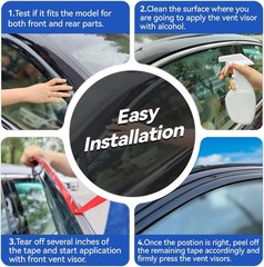 Window Visors Rain Guards for 2018-2024 Toyota Camry, Out-Channel Window Vent