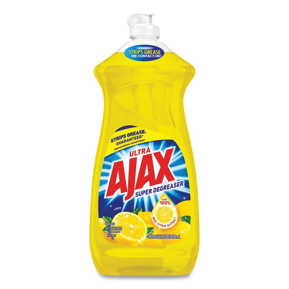 Ajax 44673 28 oz. Bottle Dish Detergent – Lemon Scent (9/Carton) New