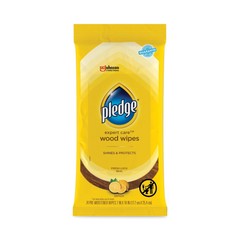 Pledge 336297PK 7″ x 10″ Cloth Wet Wipes – Lemon Scent, White (24/PK) New