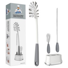 MR.SIGA Water Bottle Brush Cleaning Set with Storage Holder, Cleaning Brushes fo