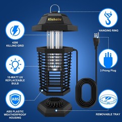 Klahaite Bug Zapper Outdoor Electric Mosquito Zapper Fly Zapper Indoor Fly
