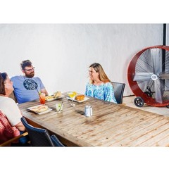 Maxx Air Bf48bdred Barrel Air Circulator Fan, Mobile Mount, 48 In Blade Dia,