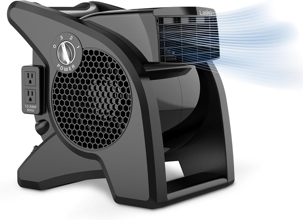 Lasko High Velocity Fan, 15″, 375 CFM, Professional Utility 14.5, Black, Grey