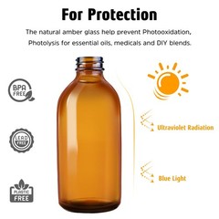 Tecohouse Glass Spray Bottles 4 OZ, Amber Empty Bottle for
