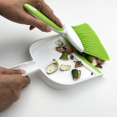 Broom Dustpan Brush Small Dust pan: and 1pcs, Light Green