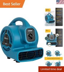 High Velocity 138W Air Mover with 4 Drying Positions for Efficient Ventilation