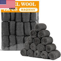 Steel Wool Pads 0000 60PCS – Steel Wool 0000 Roll Glass Wood Fabric Metal Extra