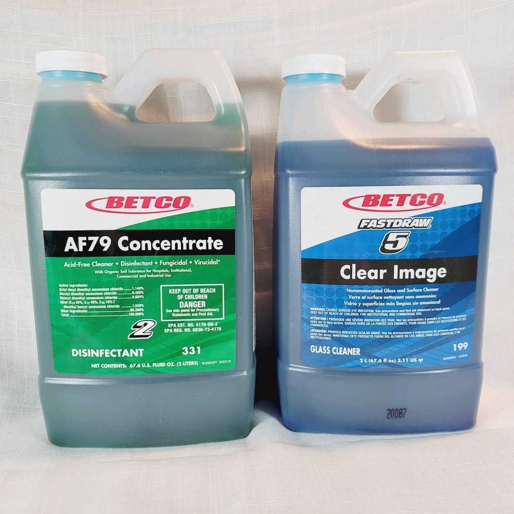 Betco AF79 Concentrate Acid Free Cleaner Disinfectant & FastDraw 5 Clear Image