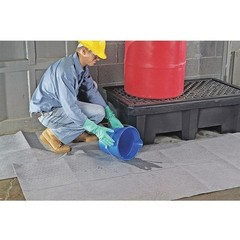 Spilltech Grb150m Sorbent Roll, 46 Gal, 30 In X 150 Ft, Universal, Gray,