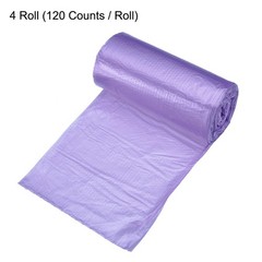 4 Rolls / 120 Counts Small Trash Bags 0.5 Gallon Garbage Bags Purple