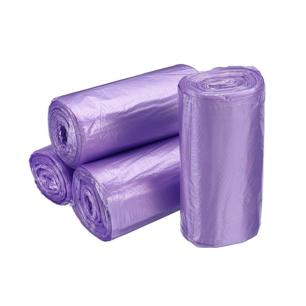 4 Rolls / 120 Counts Small Trash Bags 0.5 Gallon Garbage Bags Purple