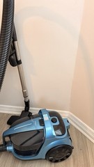 Blue Bagless Canister Vacuum Corded Electric Accessory Storage Floor Tool