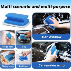 Magic Sponge with Handle | 2Reusable 3.93*2.95*1.57 inches, Blue&white