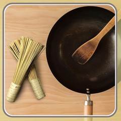 4 Pcs 12 Inches Bamboo Wok Brush Bamboo Kitchen Cleaning Brush Pot Scraper