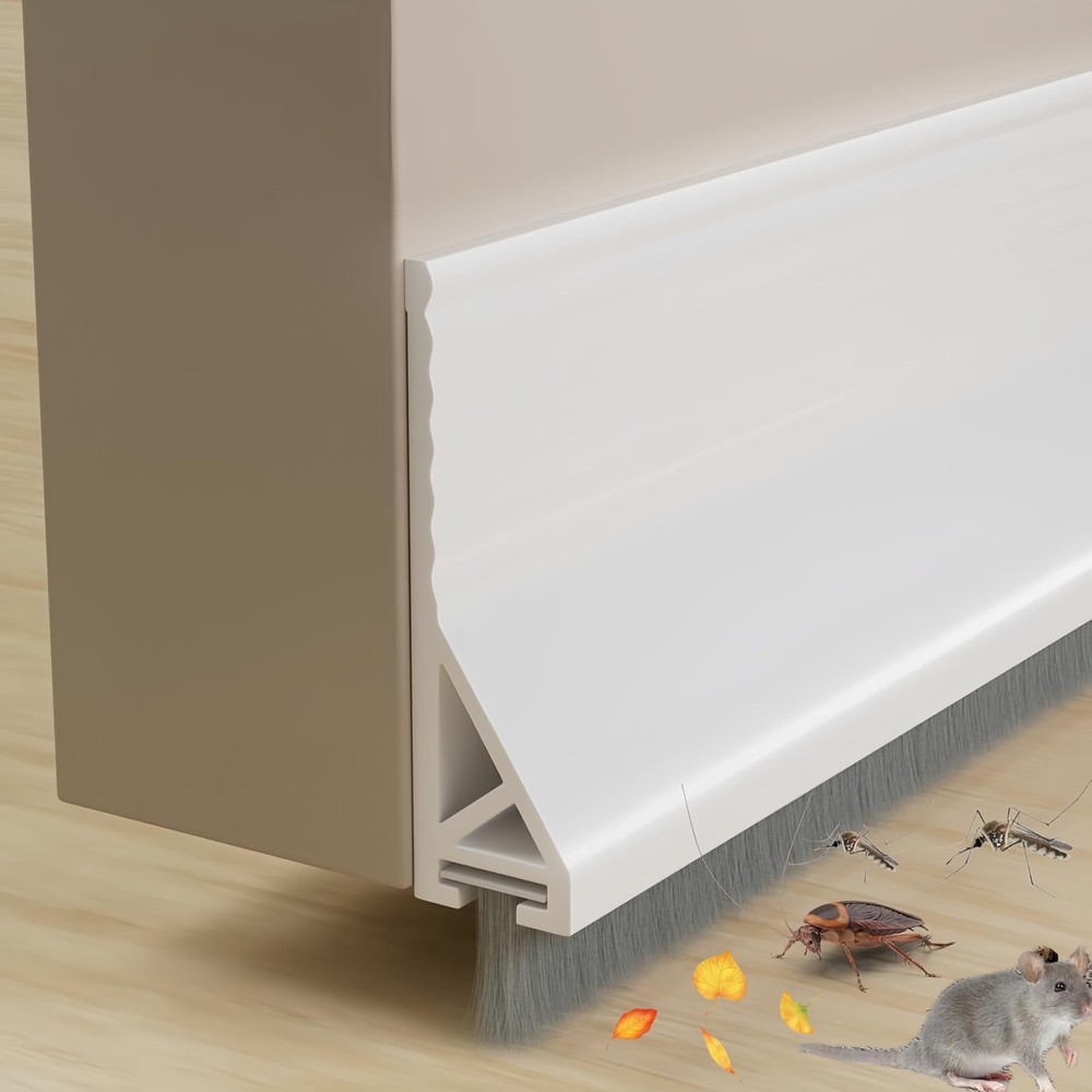 39” Under Door Draft Stopper with Brush, Soundproof 39in*1 pcs, White